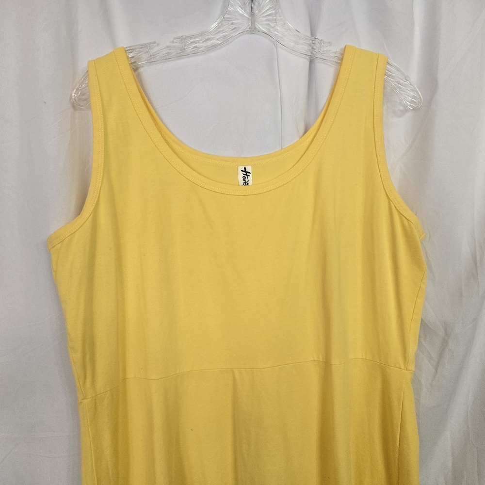Herou Women's Yellow Midi Tank Fit/Flare Dress Size 2XL